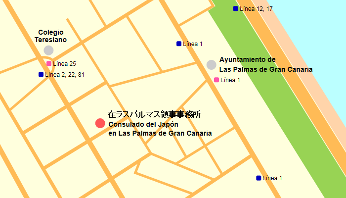 在ラスパルマス領事事務所案内図